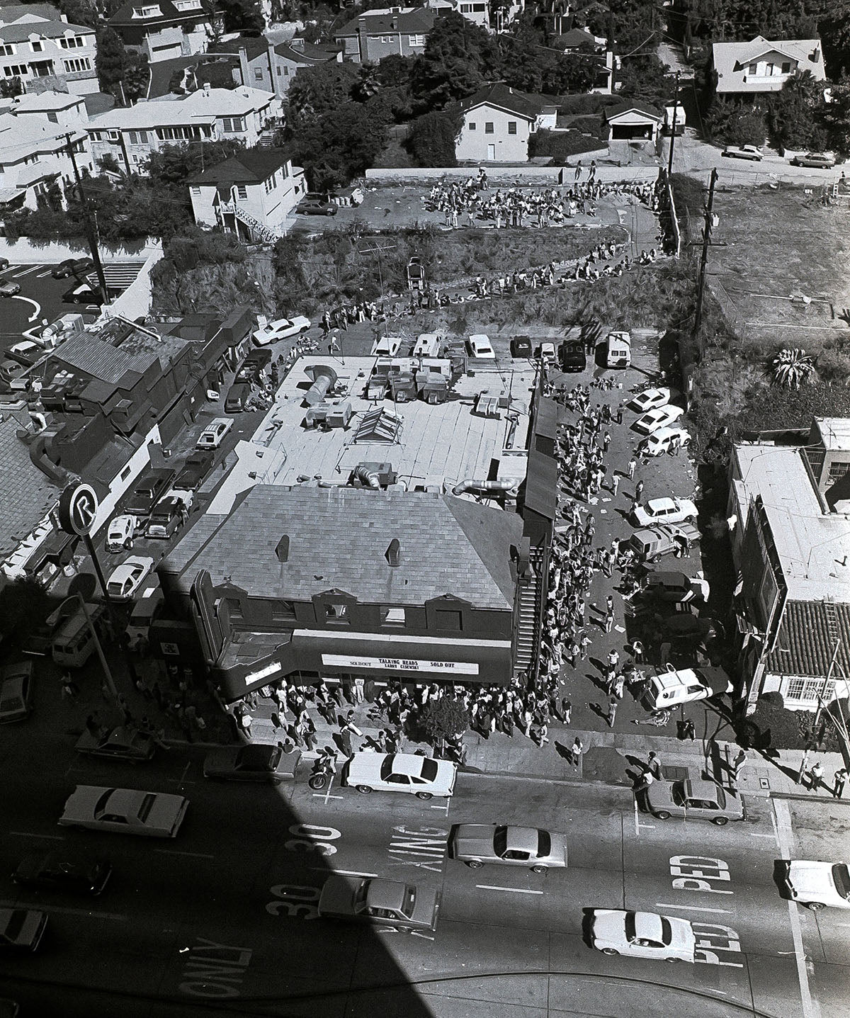 The Roxy, 10am Peter Gabriel. The line to purchase tickets to his upcoming show.