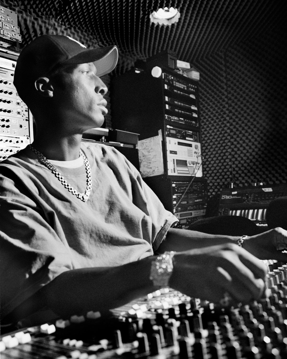 Grand Master Flash in his basement studio, Long Island NY 1999