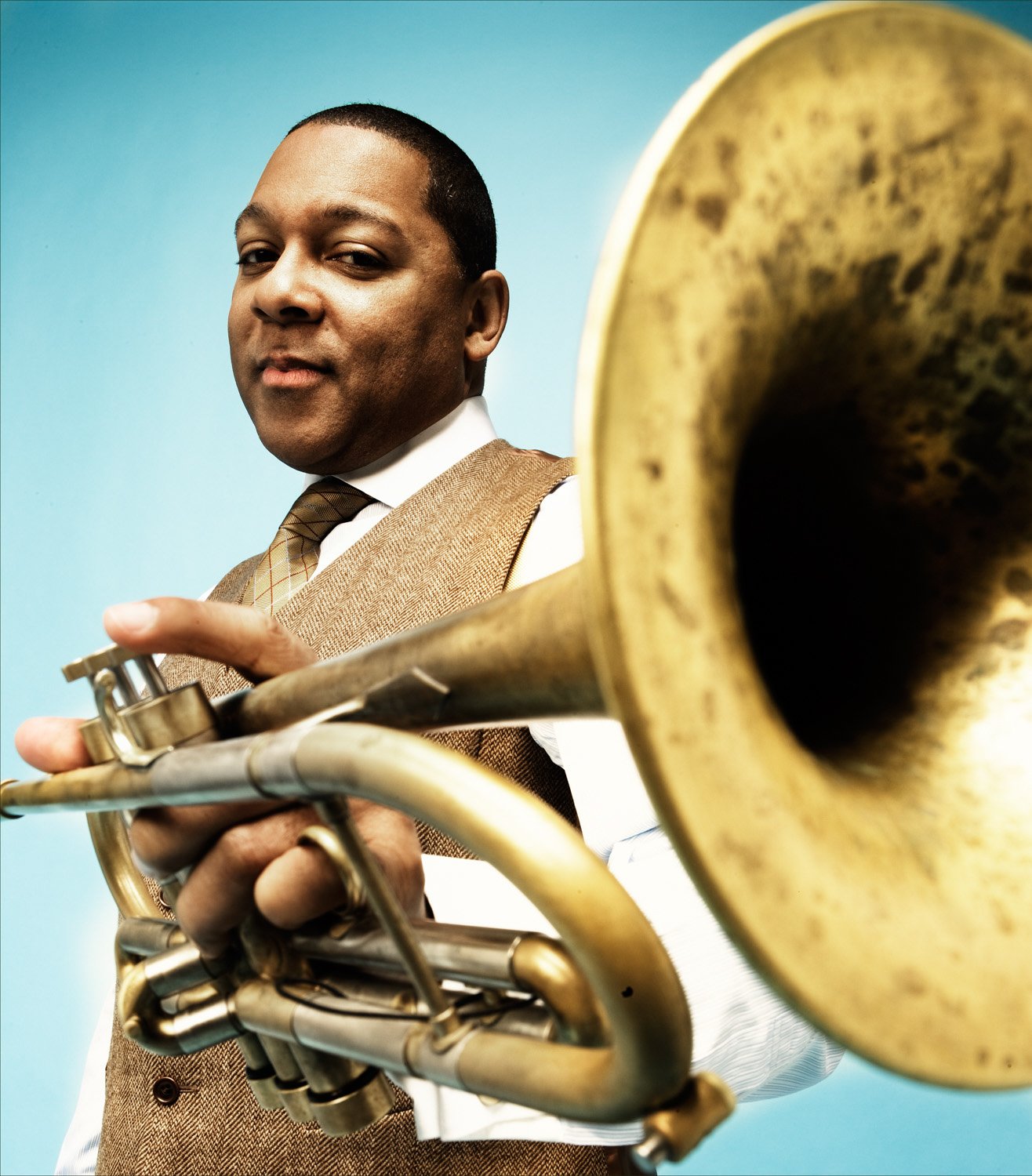 Wynton Marsallis and his Monette trumpet NYC 2007