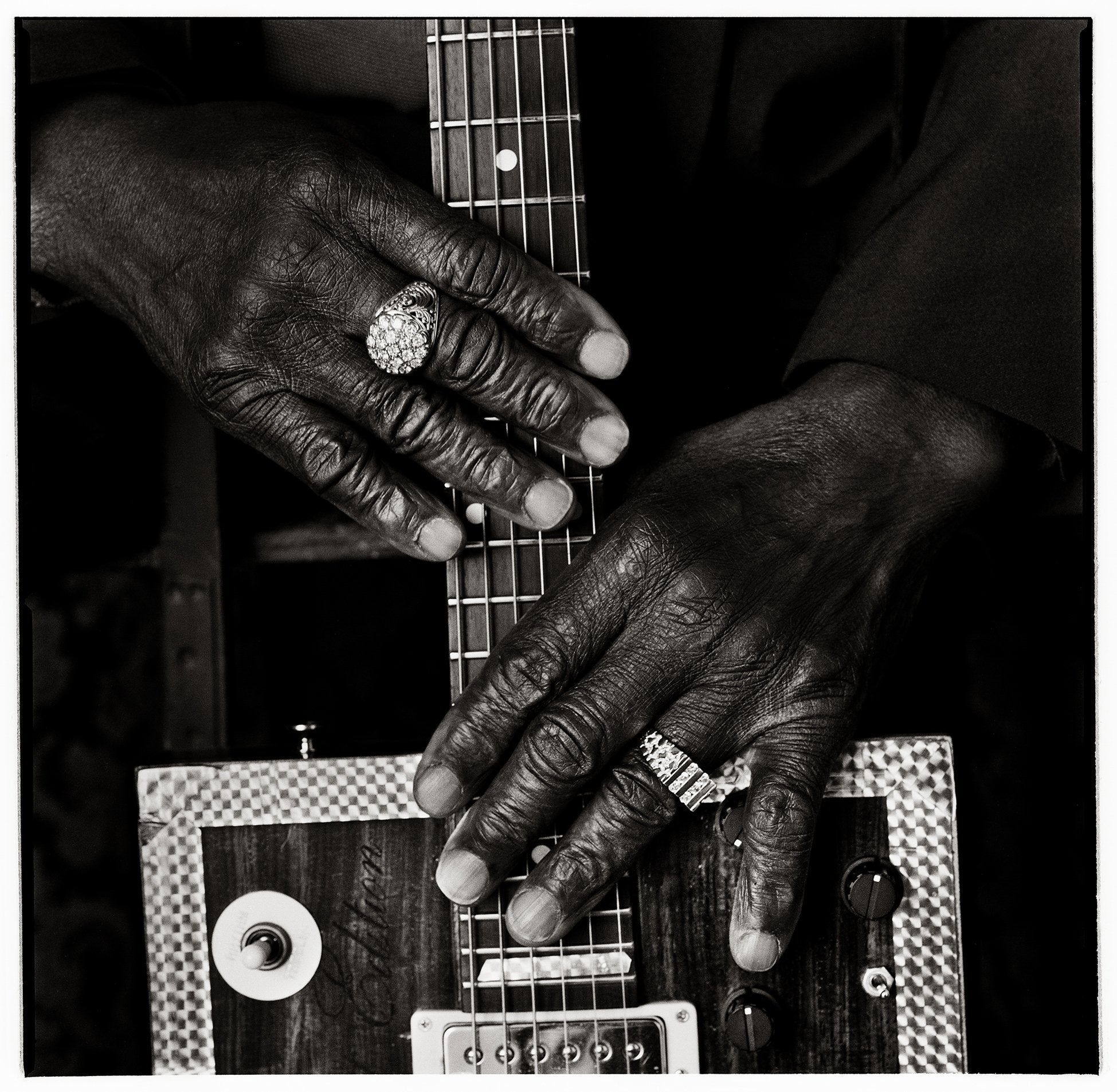 Bo Diddley Hand on Guitar NY 1996